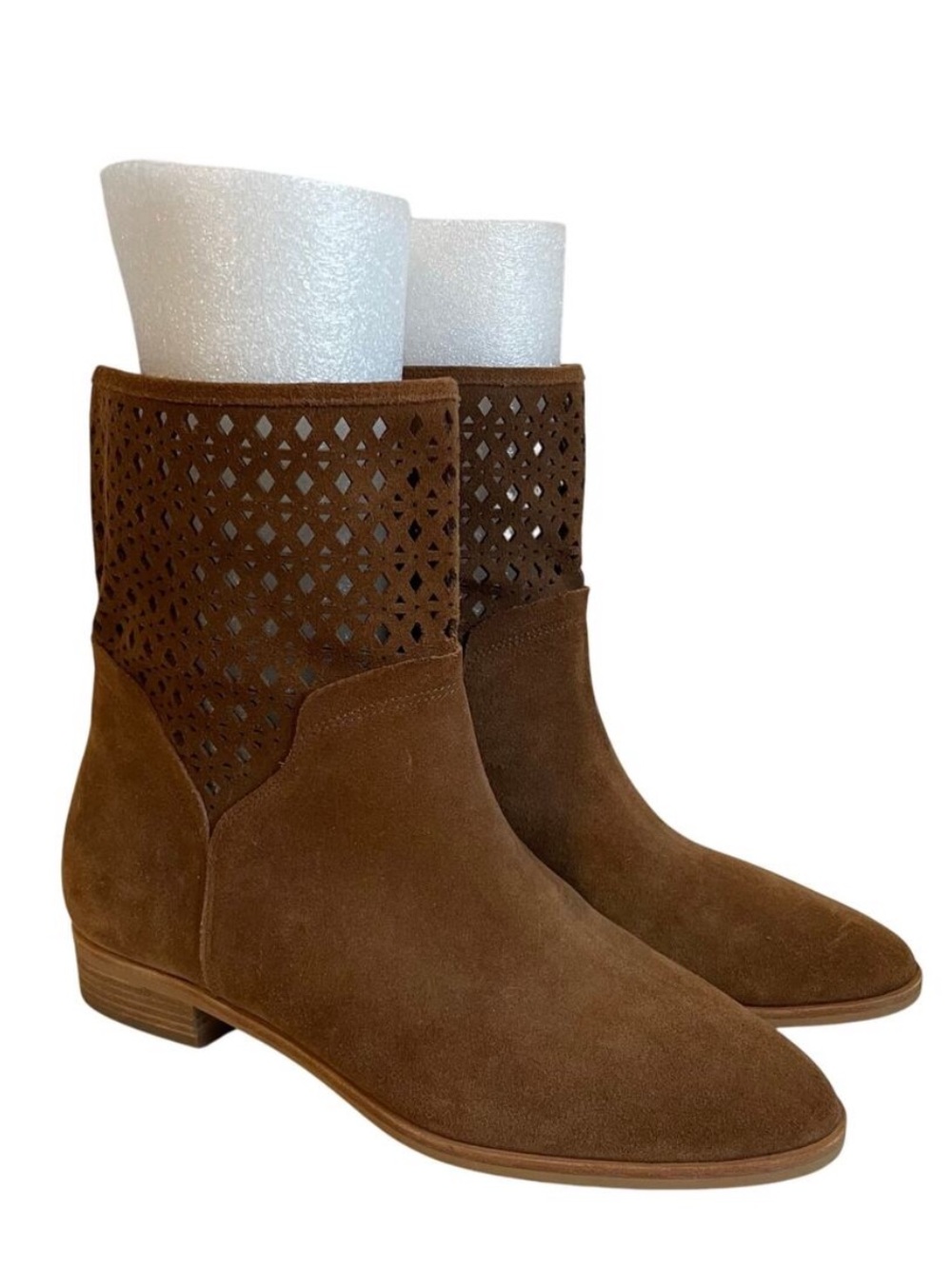 Michael by Michael Kors Sunny Ankle Boots Women's Size 8 Suede Dark Tan Caramel